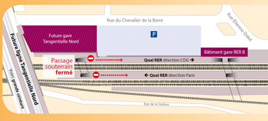 Passage souterrain fermé pour travaux