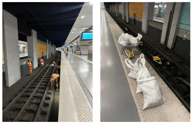 RER B : Coulisses de la ligne - nettoyage des voies souterraines de la Gare du Nord