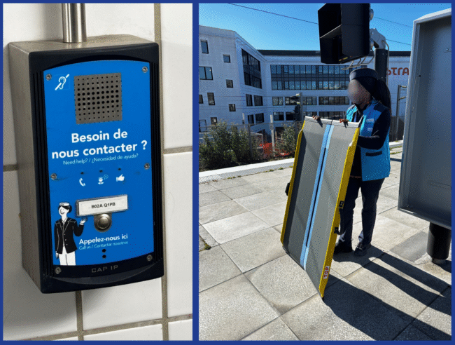 RER B : agent en attente du train avec rampe d'accès