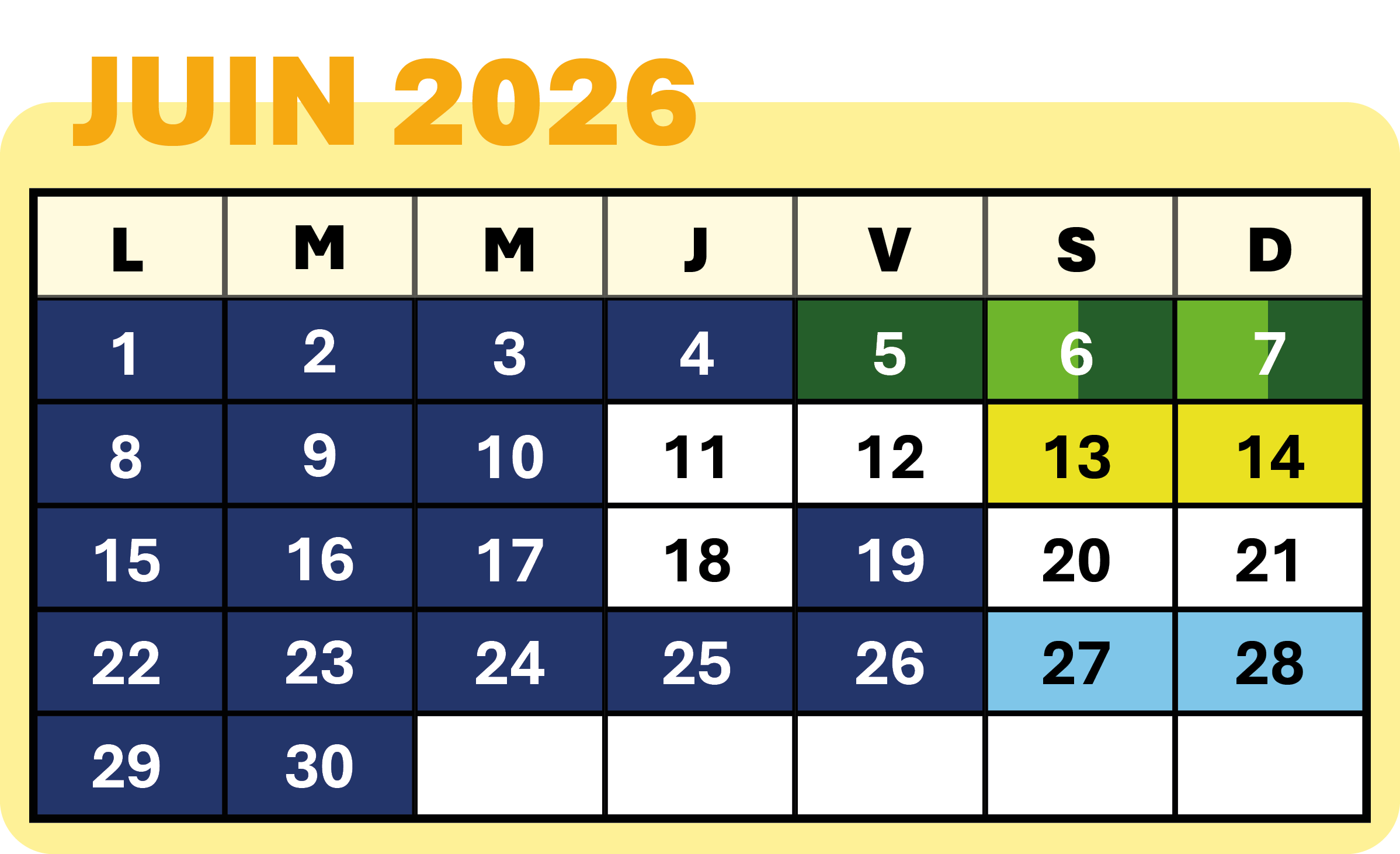 RER B : Calendrier juin 2026