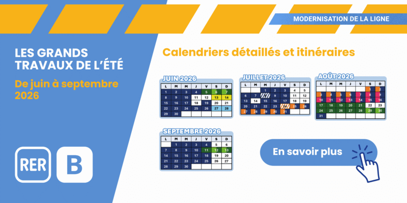 RER B : livret travaux mai à septembre 2026