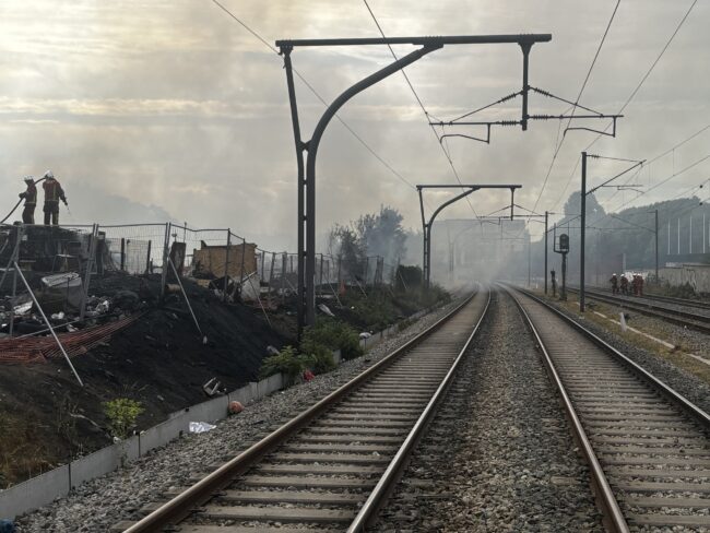 Incendie du 30 juin 2026 au niveau de Stains-Cerisaie. Copyright SNCF Réseaux